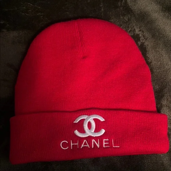 CHANEL | Accessories | Chanel Vibrant Red Knit Beanie | Poshmark display picture 3